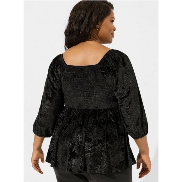 Torrid Velvet Corset Black Blouse - Picture 2 of 3